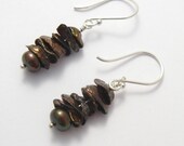 Chocolate Pearl Sterling Silver Earrings