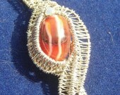 Autumn Sunset Carnelian and Sterling Silver Pendant