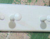 White 8"  double peg robe or hand towel  for bathroom or bedroom