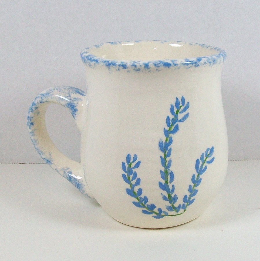 Handmade Ceramic Mug with Bluebonnets