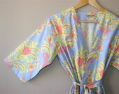Plus Size Womens Robe. Dressing Gown. Wrap. Knee Length. Periwinkle Blue.
