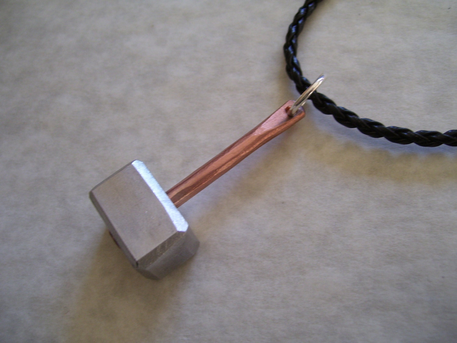 Thor's Hammer pendant, copper and aluminum