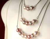 Faceted Pearl Bib Necklace - Seascape at Sunrise