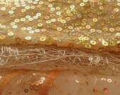 3 embellished, embroidered fabric pieces - glittery gold mix
