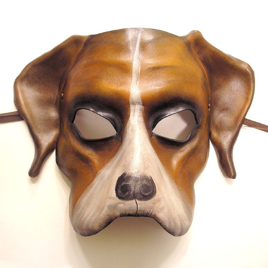Dog Leather Mask Boxer Mastiff Bulldog bully dog or
