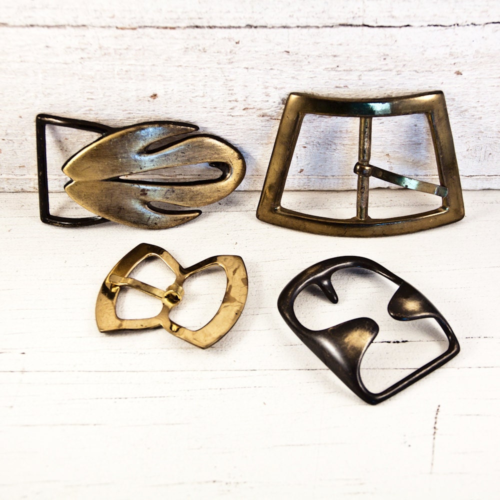 Unusual Belt Buckles RARE Lot of 4