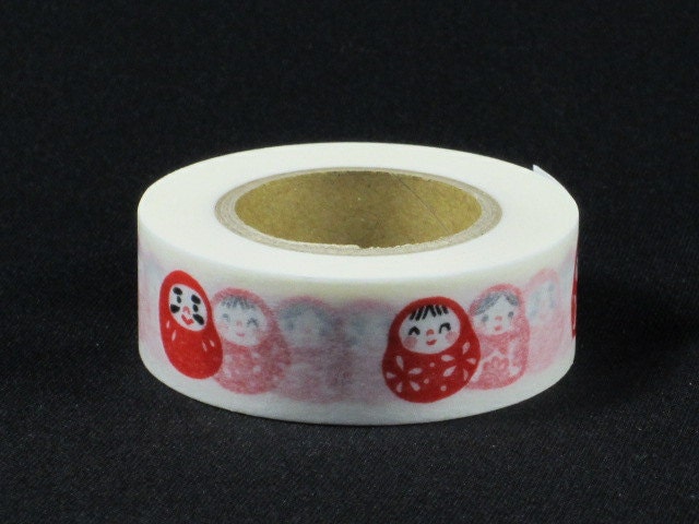 New-Japanese Washi Masking Tapes / Traditional Japanese Design-Daruma Doll & Russian Doll (Matryoshka)
