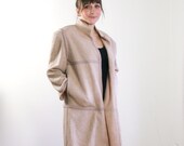 1980s designer Krizia beige Italian wool Mondriann style coat