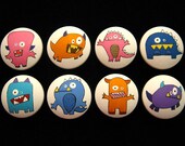 ALIEN ATTACK - Wooden Knobs - Set of 8