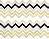 Home Dec Fabric Yardage - Chevron Stripe -Gray, Yellow/gold , White, Dark Brown, Natural - 1 yard