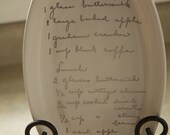Perfect Mothers Day Gift - CUSTOM RECIPE PLATE - scan a family recipe and send me the image