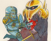 Dungeon Magic: Sword of the Elements - original NES illustration