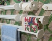 White bathroom set towel toilet paper tissue hand towel robe rack hook