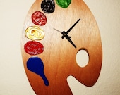 Wooden Wall Clock, Painted Wall Clock, Quartz Clock