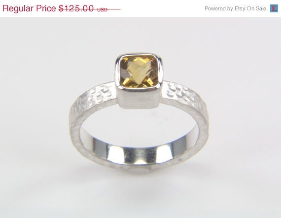 ON SALE Citrine and Sterling Silver Handmade Women's Ring - Ready to Ship