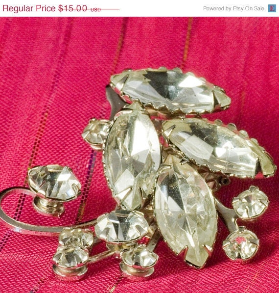 Rhinestone clip earrings