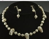 Pearl & Blister Pearl Necklace and Earrings