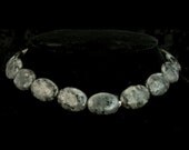 Grey Labradorite Large Flat Oval Beads