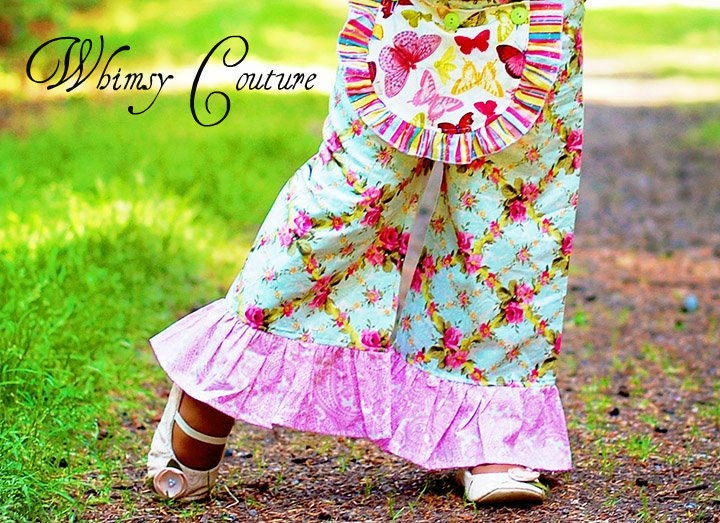 Whimsy Couture Sewing Pattern Tutorial Detachable Ruffle Apron PDF 18m thu 8 girls