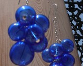 Cobalt Blue Glass Ball Earrings - Lightweight and Airy Blown Glass Beads