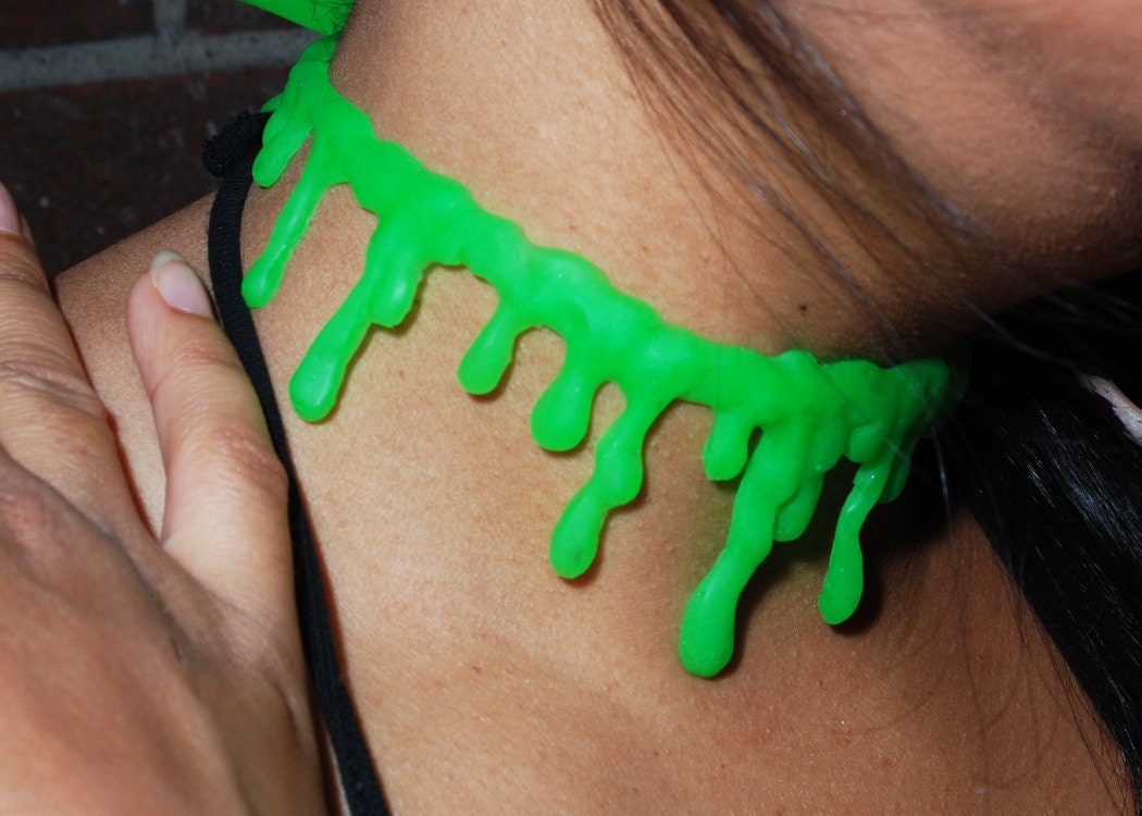 Zombie Goo Green  Necklace -  choker  necklace Extra Drippy -Extra Drippy