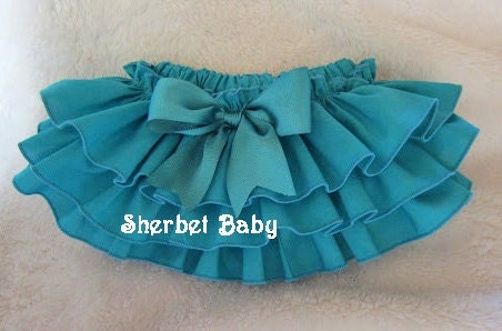 Original Sassy Pants Ruffle Diaper Cover Panty Teal Blue / Green / Peacock