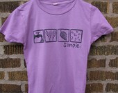 Homebrew Beer Tshirt, Short Sleeve, Lino cut block print, hand dyed, Women's Small