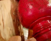 Red Antique Bedpost Candle Holder