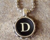 Typewriter Jewelry, Typewriter Key Necklace, the letter D, ALL Letters and Numbers Available