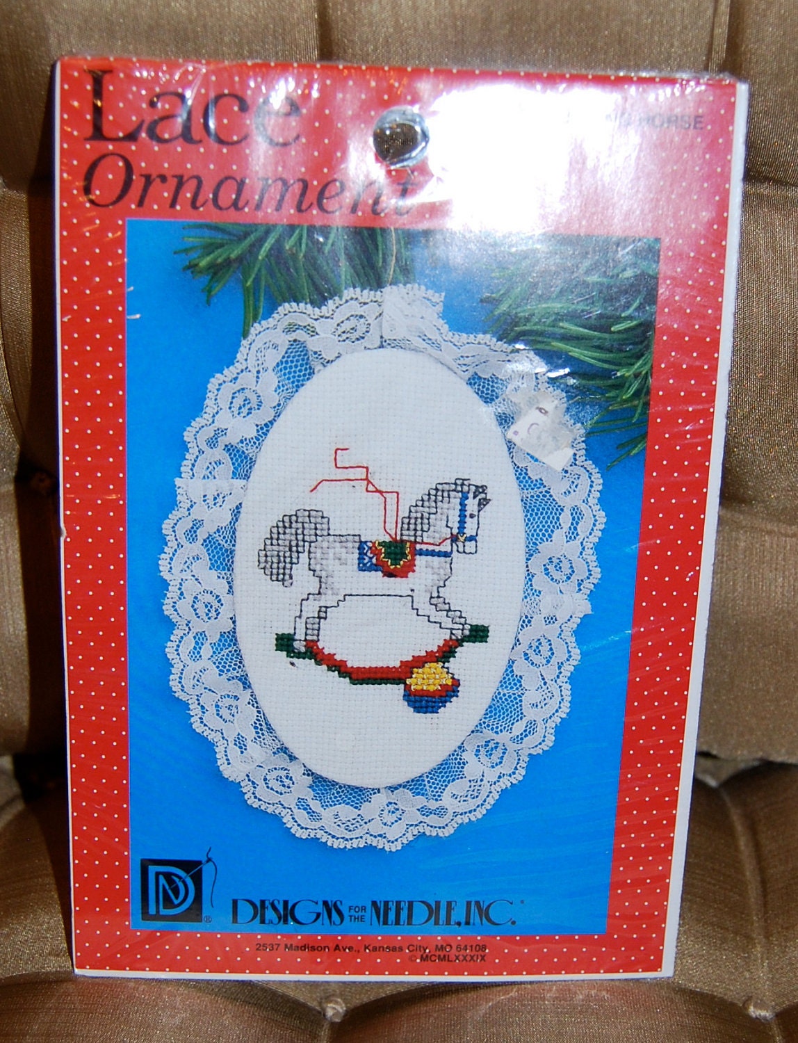 Vintage Lace Ornament Cross Stitch Kit - Rocking Horse