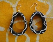 African Batik Bone Statement Earrings