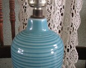 gorgeous vintage aqua lamp