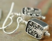 Bali Flower sterling silver earrings