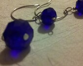 Cobalt Blue bead Earrings and Pendant