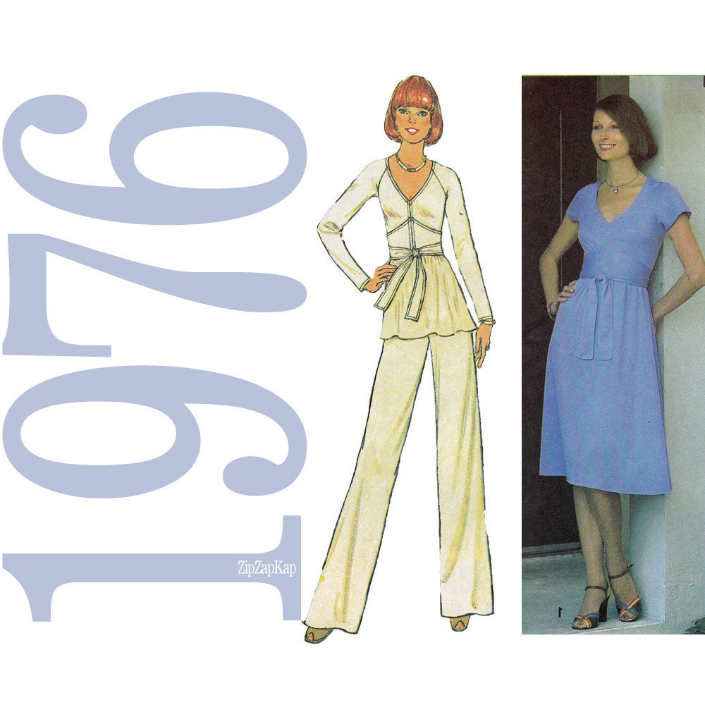 70s Dress Vintage Pattern B32 Simplicity 7575 UNCUT FF