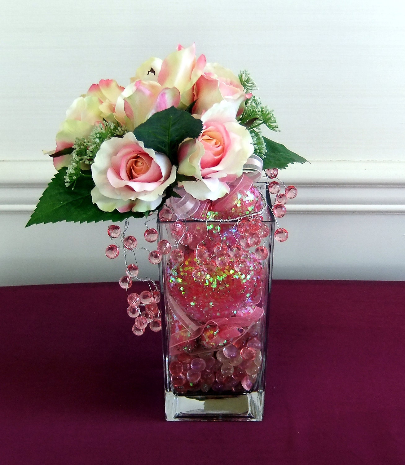 Hearts and Roses Floral Arrangement