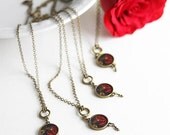20% OFF Sale Bridesmaid Jewelry Set - Fine Art Photo Jewelry Necklaces - The Hint of a Rose - Fine Art Photograph - Set of 4
