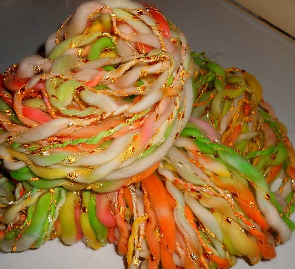 Handspun Yarns, Handspun Art Yarn, Starburst 98 yards, Super Bulky Yarn