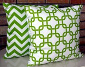 Premier Prints Gotcha Links White/Chartreuse Green Pillow Cover 18x18