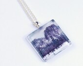 Yosemite Pendant Jewelry Black and White Photo Pendant El Capitan Nature Jewelry Necklace, Glass Tile Yosemite
