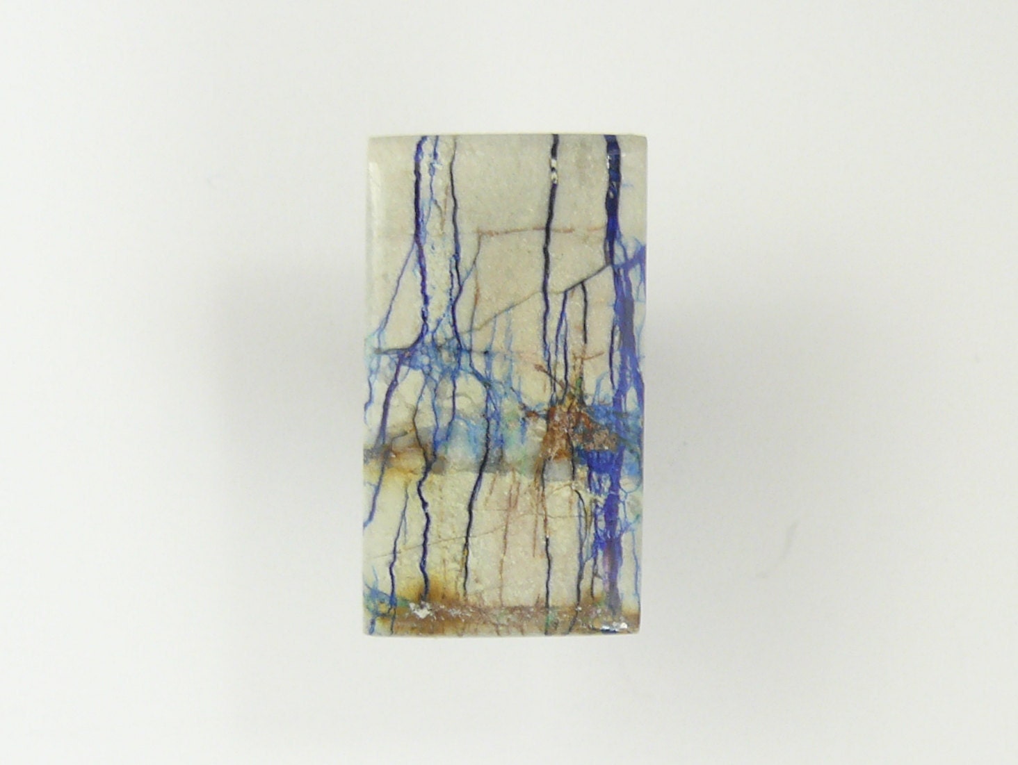 AZURITE DOLOMITE SPIDERWEB Designer Cabochon from Russia