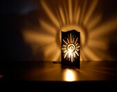 Southwest Sun Petroglyph- Decorative Metal Candle Holder