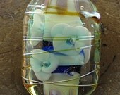 Lampwork Focal Bead -Hidden Flower- Handmade Floral Bead by Andrea Pirkey SRA LE