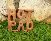 Vintage Carved Wood "Hot Pad"