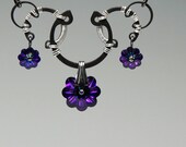 Cold Fusion v9: Beautiful heliotrope Swarovski crystal wire wrapped industrial pendant