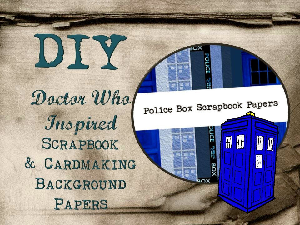 Digital Printable DIY Scrapbook Papers, Inspired by Doctor Who, Blue Police Box Designs, PDF Downloadable Graphics.