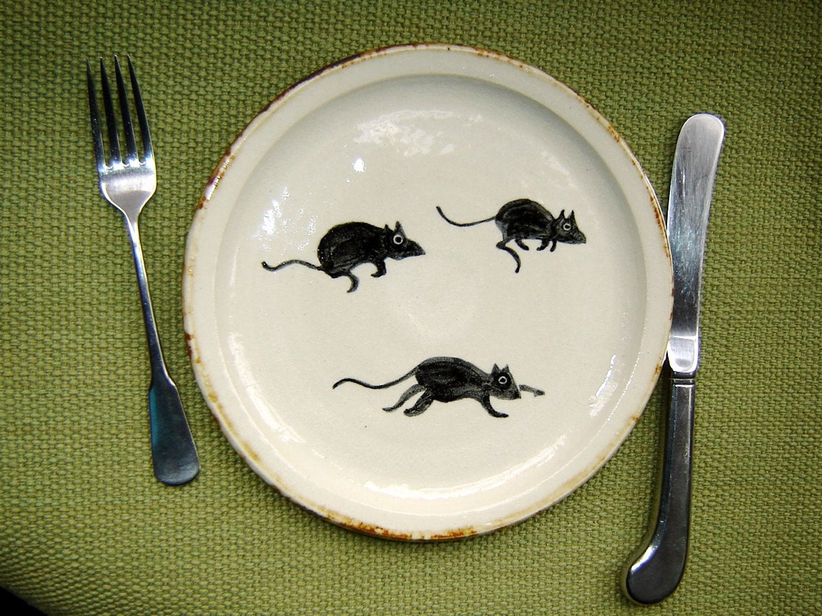 Large Running Mice Cheese or Cookie Plate