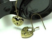 Steampunk Lock Earrings Antique Brass Cosplay Neo Victorian Designed By Mystic Pieces