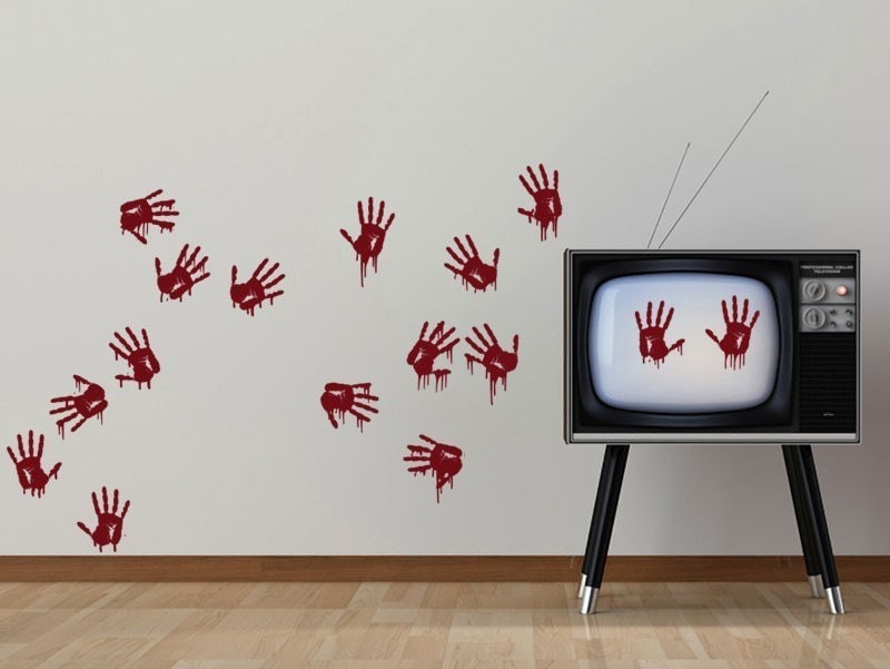 SALE Bloody Hand Prints Murder Scene Creepy Vinyl Wall Art Pack