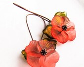 Poppy Earrings,Red,Orange,Flower,Blossom,Earrings,Alhoa  Free Gift Wrap
